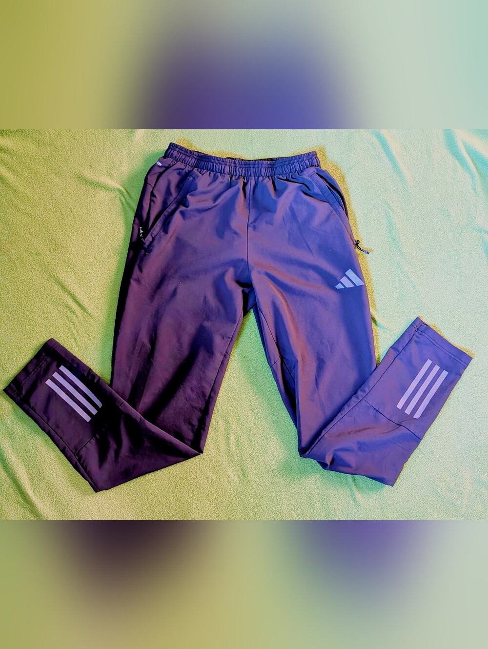 Adidas Women's Joggers Black Grey Stripes And Logo Medium